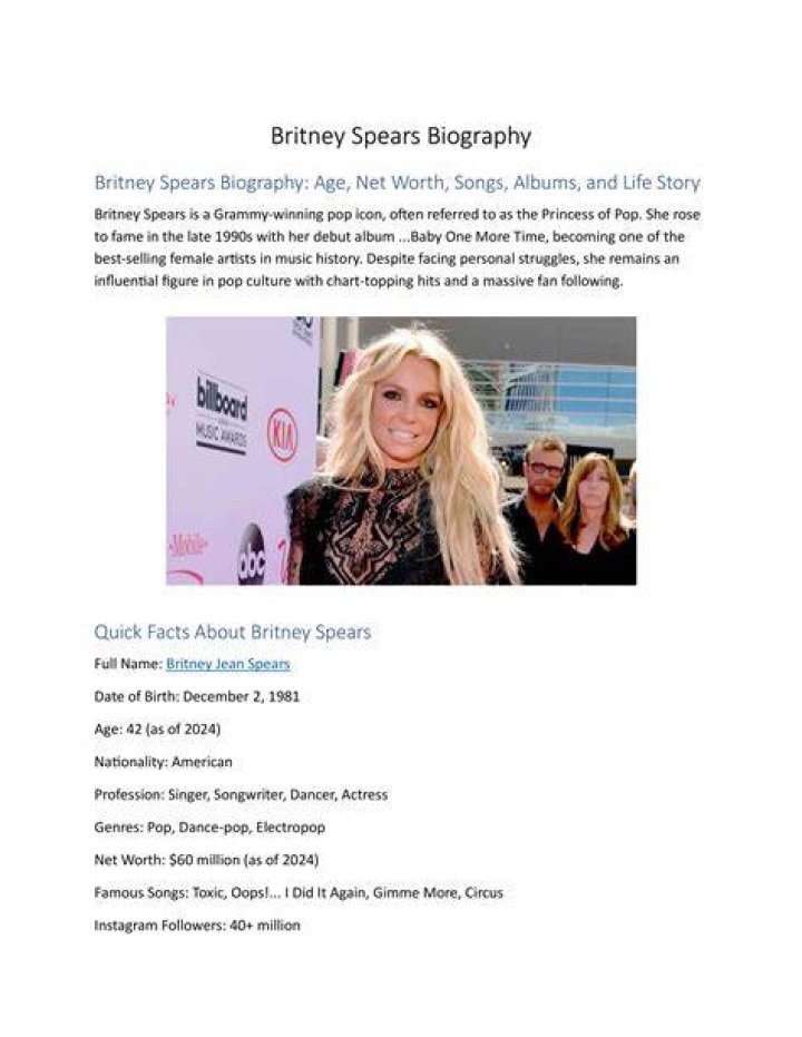 Britney Spears Biography - Facts, Childhood, Family Life & Achievements