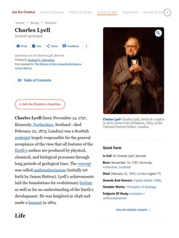 Charles Lyell Biography - Childhood, Life Achievements & Timeline