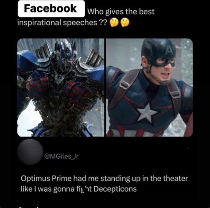 Fans Are Debating Whether Captain America Or Optimus Prime Gives Better Inspirational Speeches
