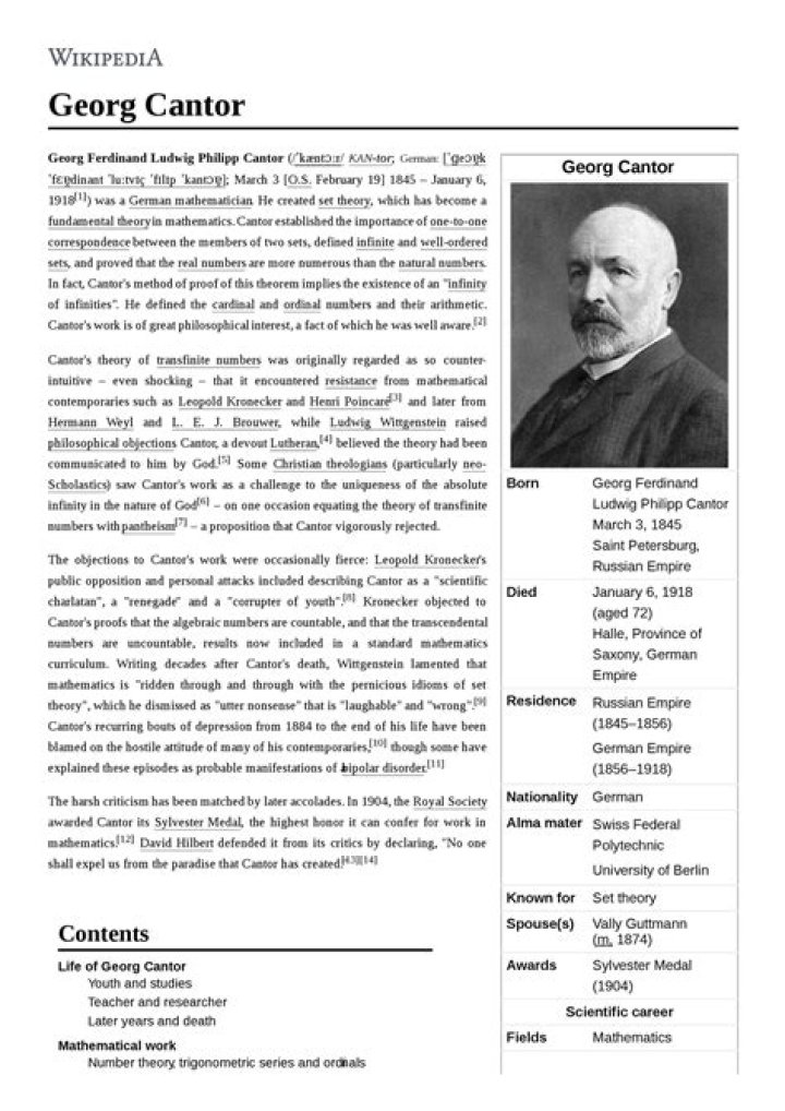 Georg Cantor Biography - Childhood, Life Achievements & Timeline