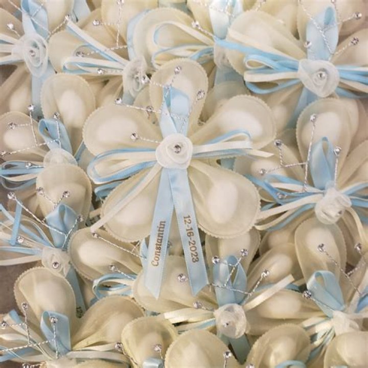 Wedding & Baptism bomboniere favors. Christening bonbonieres with jordan almonds., Maria Crystal Stem Favor Bomboniere — Blessed Celebration